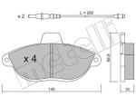 METELLI Piduriklotsi komplekt,  ketaspidur 22-0105-0