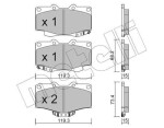 METELLI Piduriklotsi komplekt,  ketaspidur 22-0129-0