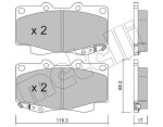 METELLI Piduriklotsi komplekt,  ketaspidur 22-0129-1