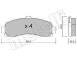 METELLI Piduriklotsi komplekt,  ketaspidur 22-0145-0