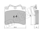 METELLI Piduriklotsi komplekt,  ketaspidur 22-0163-0