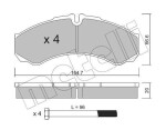 METELLI Piduriklotsi komplekt,  ketaspidur 22-0212-0
