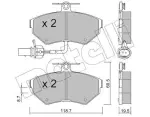 METELLI Piduriklotsi komplekt,  ketaspidur 22-0215-2