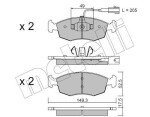 METELLI Piduriklotsi komplekt,  ketaspidur 22-0274-4