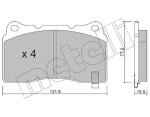 METELLI Piduriklotsi komplekt,  ketaspidur 22-0288-8