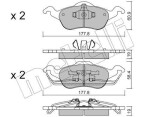 METELLI Piduriklotsi komplekt,  ketaspidur 22-0291-0