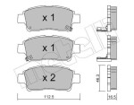 METELLI Piduriklotsi komplekt,  ketaspidur 22-0292-0