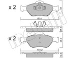 METELLI Piduriklotsi komplekt,  ketaspidur 22-0316-0