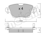 METELLI Piduriklotsi komplekt,  ketaspidur 22-0319-0