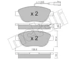 METELLI Piduriklotsi komplekt,  ketaspidur 22-0322-3