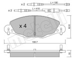 METELLI Piduriklotsi komplekt,  ketaspidur 22-0332-0