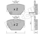 METELLI Piduriklotsi komplekt,  ketaspidur 22-0341-0