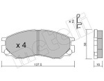 METELLI Piduriklotsi komplekt,  ketaspidur 22-0401-0