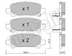 METELLI Piduriklotsi komplekt,  ketaspidur 22-0414-0