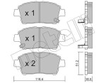METELLI Piduriklotsi komplekt,  ketaspidur 22-0423-0