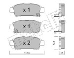 METELLI Piduriklotsi komplekt,  ketaspidur 22-0428-0