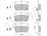 METELLI Piduriklotsi komplekt,  ketaspidur 22-0431-0