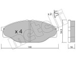 METELLI Piduriklotsi komplekt,  ketaspidur 22-0433-0