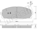 METELLI Piduriklotsi komplekt,  ketaspidur 22-0434-0