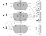 METELLI Piduriklotsi komplekt,  ketaspidur 22-0448-0