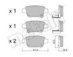 METELLI Piduriklotsi komplekt,  ketaspidur 22-0451-0