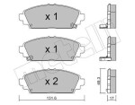 METELLI Piduriklotsi komplekt,  ketaspidur 22-0463-0
