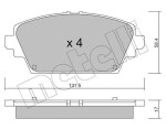 METELLI Piduriklotsi komplekt,  ketaspidur 22-0464-0