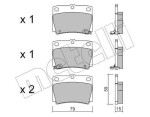 METELLI Piduriklotsi komplekt,  ketaspidur 22-0484-0