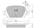 METELLI Piduriklotsi komplekt,  ketaspidur 22-0541-0