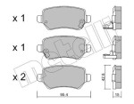 METELLI Piduriklotsi komplekt,  ketaspidur 22-0542-0