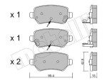 METELLI Piduriklotsi komplekt,  ketaspidur 22-0542-2
