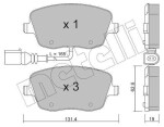 METELLI Piduriklotsi komplekt,  ketaspidur 22-0547-1