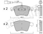 METELLI Piduriklotsi komplekt,  ketaspidur 22-0552-2