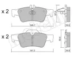 METELLI Piduriklotsi komplekt,  ketaspidur 22-0568-0