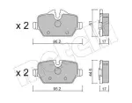 METELLI Piduriklotsi komplekt,  ketaspidur 22-0641-0