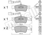 METELLI Piduriklotsi komplekt,  ketaspidur 22-0661-0