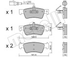 METELLI Piduriklotsi komplekt,  ketaspidur 22-0661-1
