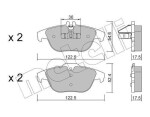 METELLI Piduriklotsi komplekt,  ketaspidur 22-0666-0