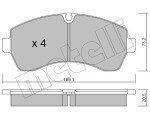 METELLI Piduriklotsi komplekt,  ketaspidur 22-0673-0
