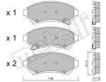 METELLI Piduriklotsi komplekt,  ketaspidur 22-0696-0