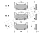 METELLI Piduriklotsi komplekt,  ketaspidur 22-0761-0