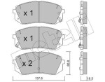 METELLI Piduriklotsi komplekt,  ketaspidur 22-0783-0