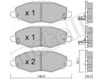 METELLI Piduriklotsi komplekt,  ketaspidur 22-0798-0