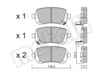 METELLI Piduriklotsi komplekt,  ketaspidur 22-0864-0