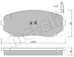 METELLI Piduriklotsi komplekt,  ketaspidur 22-0872-1
