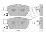 METELLI Piduriklotsi komplekt,  ketaspidur 22-0954-0