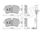 METELLI Piduriklotsi komplekt,  ketaspidur 22-0955-0K