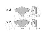 METELLI Piduriklotsi komplekt,  ketaspidur 22-0988-0
