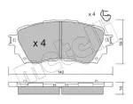 METELLI Piduriklotsi komplekt,  ketaspidur 22-0994-0