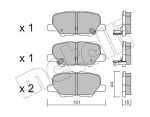 METELLI Piduriklotsi komplekt,  ketaspidur 22-0995-0